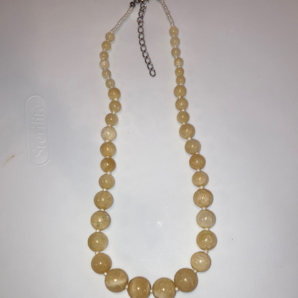 Vintage Marble Graduated Bead Necklace